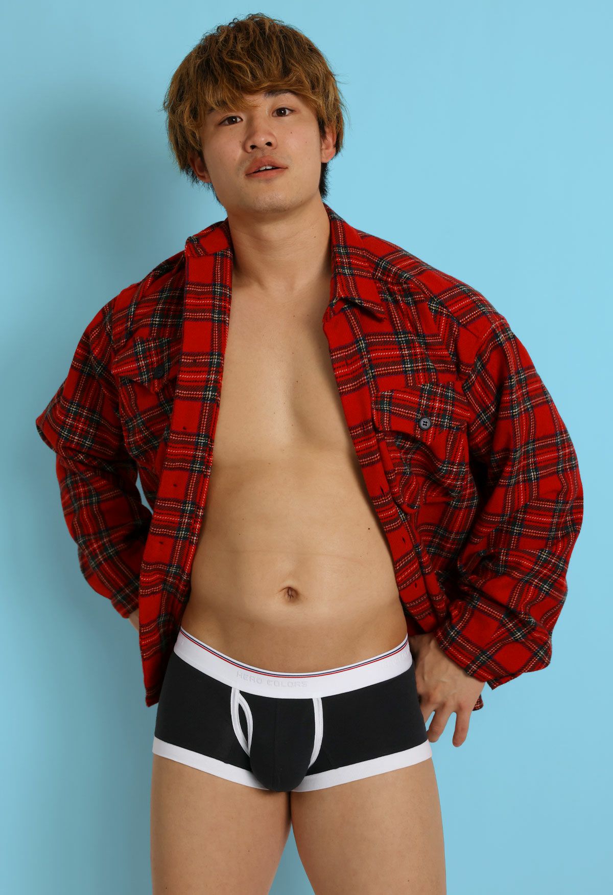 ヒーローカラーズ ローライズボクサーパンツ イージーモンキーオリジナル 前開きボクサーパンツ 日本製 Made in JAPAN コットンストレッチ ポップカラー メンズ 男性下着 メンズ下着 パンツ