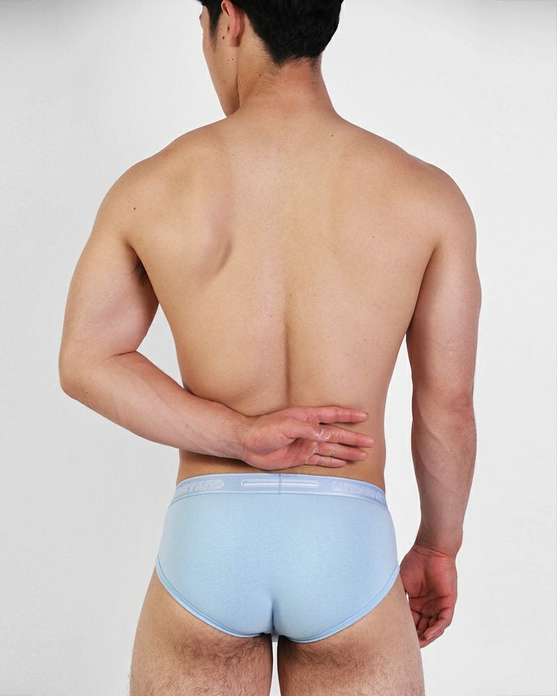 UNDERSTAND アンダースタンド STAMPED ローライズブリーフ （ネモフィラスカイ：Nemophila sky） メンズ 男性下着