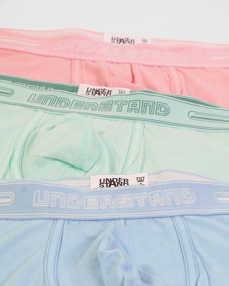 UNDERSTAND アンダースタンド STAMPED ローライズボクサーパンツ （ネモフィラスカイ：Nemophila sky） メンズ 男性下着