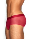 C-IN2 前開き ブリーフ ビキニ SHEER Fly Front Brief （ローワンレッド） シースルー メッシュ CIN2 シーインツー メンズ下着 インナー 男性 パンツ アンダーウェア ブランド